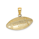 14k Yellow Gold Football Pendant, Textured American Football Charm, Sports Jewelry for Men or Unisex