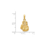 14k Yellow Gold Boxing Gloves Pendant with Textured Detail, Fighter and Sports Charm for Men or Unisex