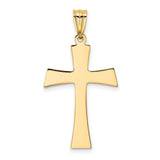 Latin Cross Charm Pendant in Real 14k Multi-Tone Gold