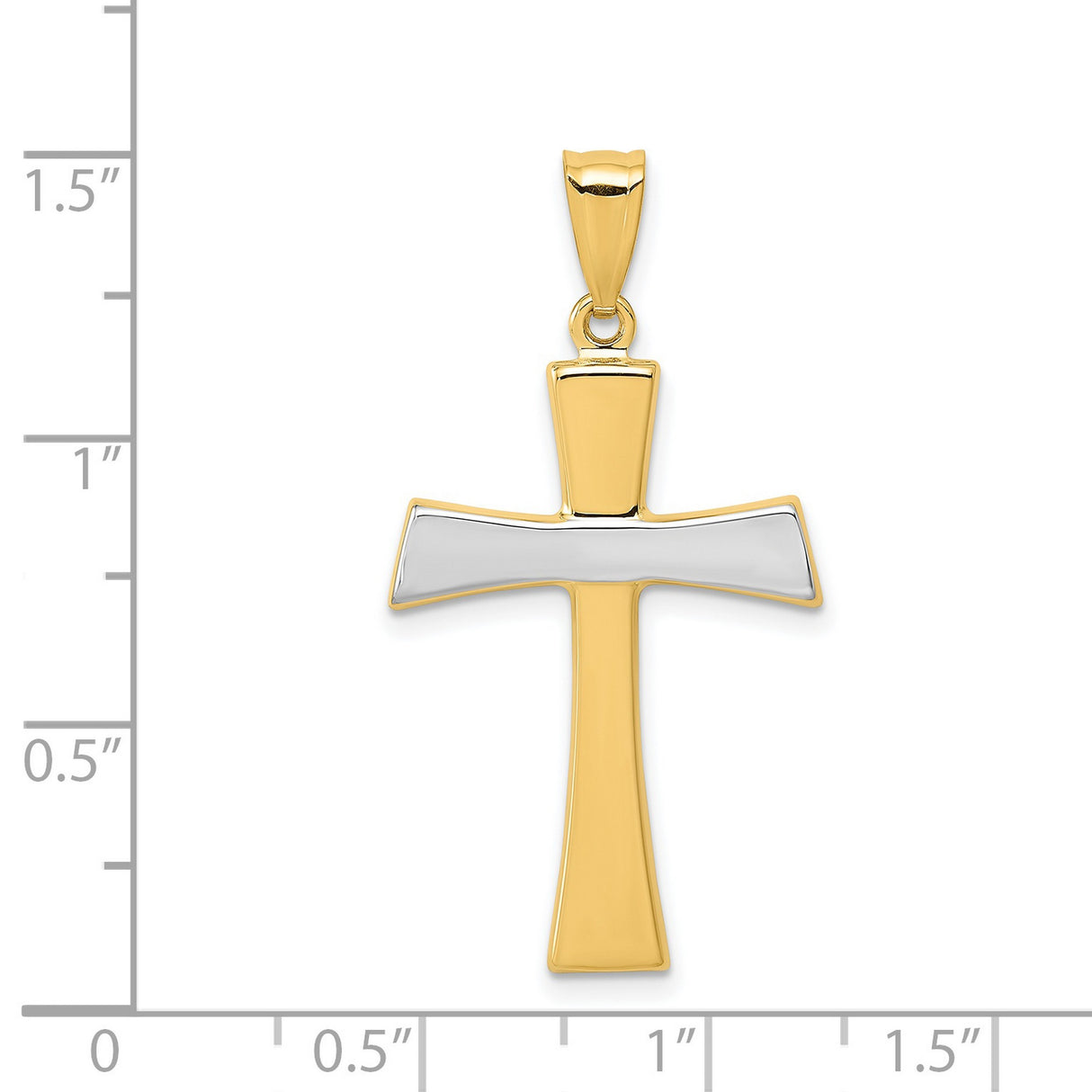 Latin Cross Charm Pendant in Real 14k Multi-Tone Gold