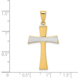 Latin Cross Charm Pendant in Real 14k Multi-Tone Gold