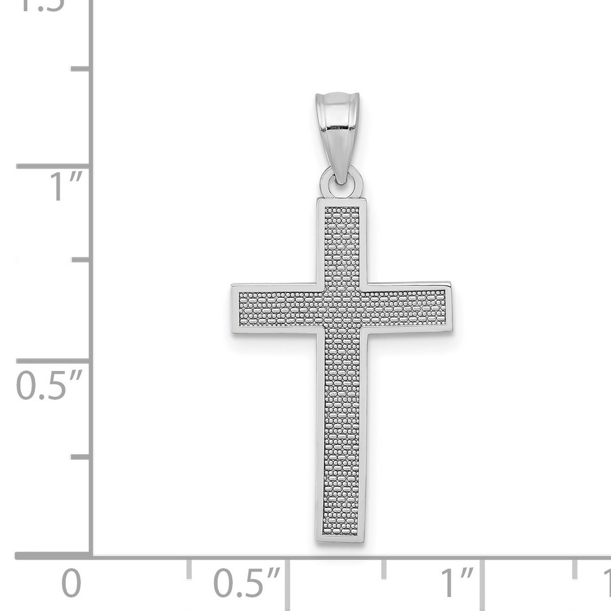 Latin Cross Charm Pendant in Real 14k White Gold