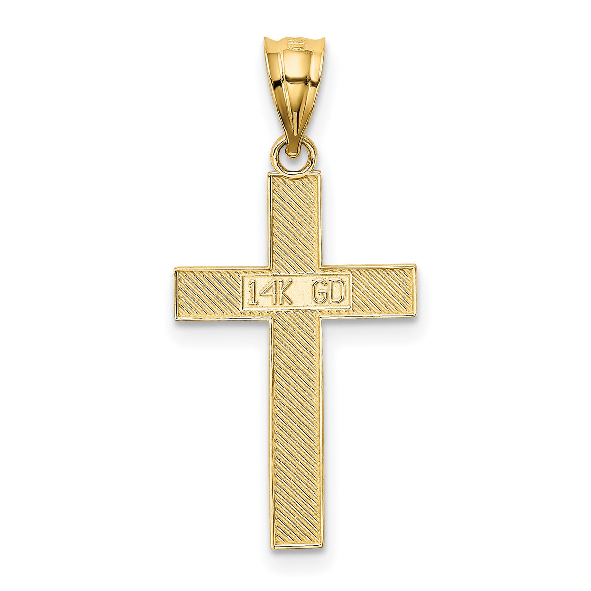 Latin Cross Charm Pendant in Real 14k Yellow Gold