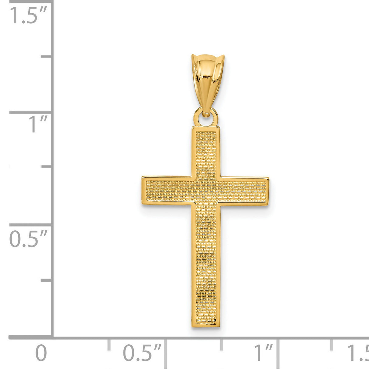 Latin Cross Charm Pendant in Real 14k Yellow Gold