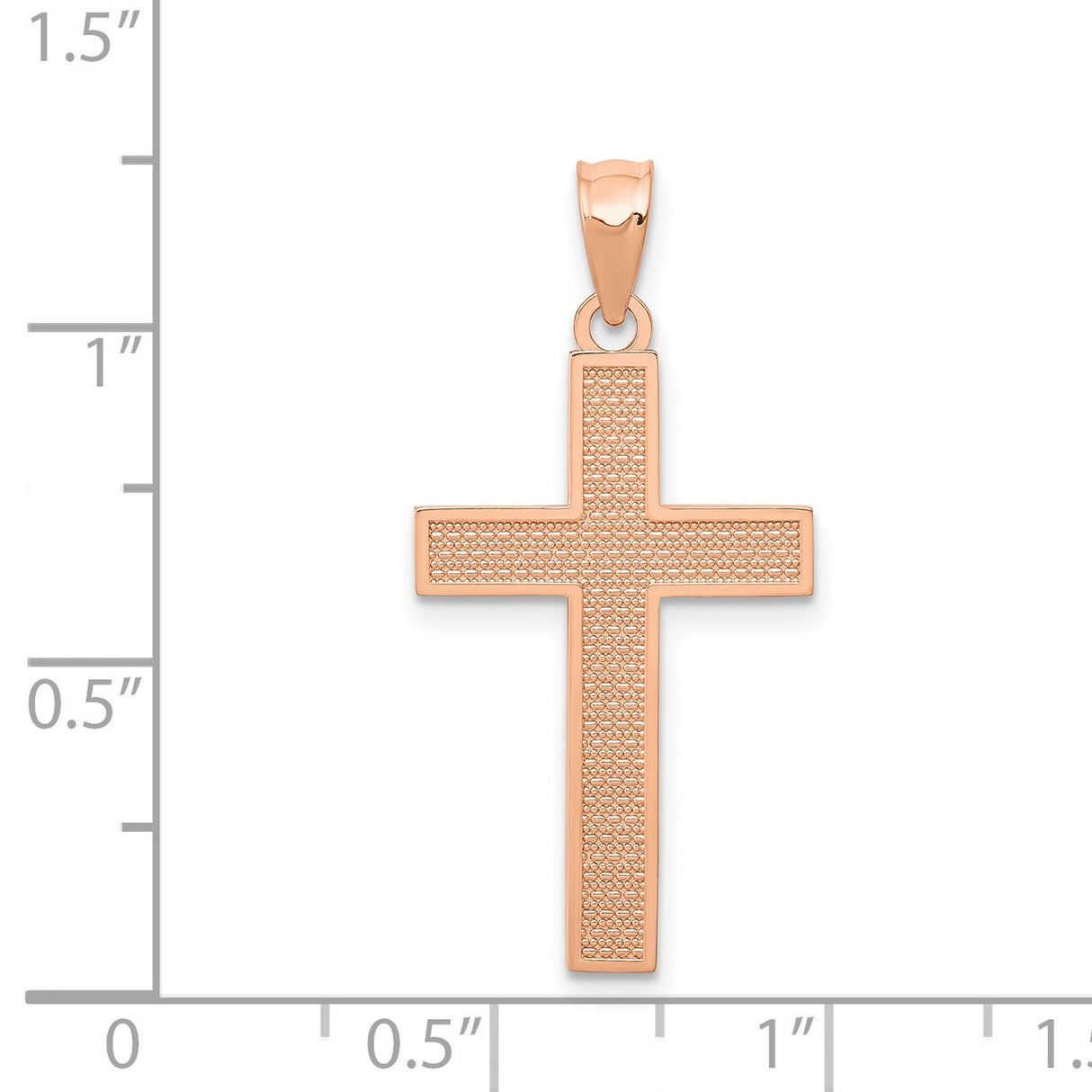 Latin Cross Charm Pendant in Real 14k Rose Gold