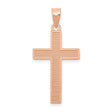 Latin Cross Charm Pendant in Real 14k Rose Gold