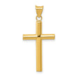 Hollow Latin Cross Charm Pendant in Real 14k Yellow Gold