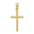 Hollow Latin Cross Charm Pendant in Real 14k Yellow Gold