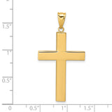 Hollow Latin Cross Charm Pendant in Real 14k Yellow Gold