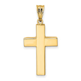 Hollow Latin Cross Charm Pendant in Real 14k Yellow Gold