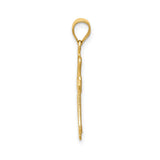 14k Yellow Gold Budded Cross Pendant, Vintage Inspired Filigree Religious Charm