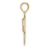 Our Lady of Guadalupe Oval with Number 15 Charm Pendant in Real 14k Multi-Tone Gold
