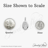 14k White Gold Oval Saint Christopher Pendant Medal Charm for Travel Protection
