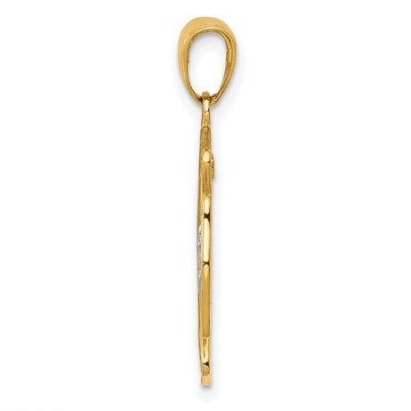 14k Two-Tone Gold Saint Florian Firefighter Pendant with Maltese Cross and Fireman Symbols