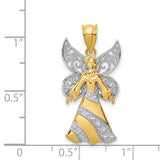 Full Body Angel Charm Pendant in Real 14k Multi-Tone Gold