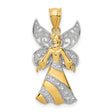 Full Body Angel Charm Pendant in Real 14k Multi-Tone Gold