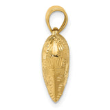 14k Yellow Gold Heart Pendant with Textured Diamond Cut Design, Puffy Romantic Style