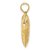 Textured Puff Heart Charm Pendant in Real 14k Yellow Gold