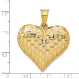 14k Yellow Gold Leaf Pendant with Textured Botanical Design for Women