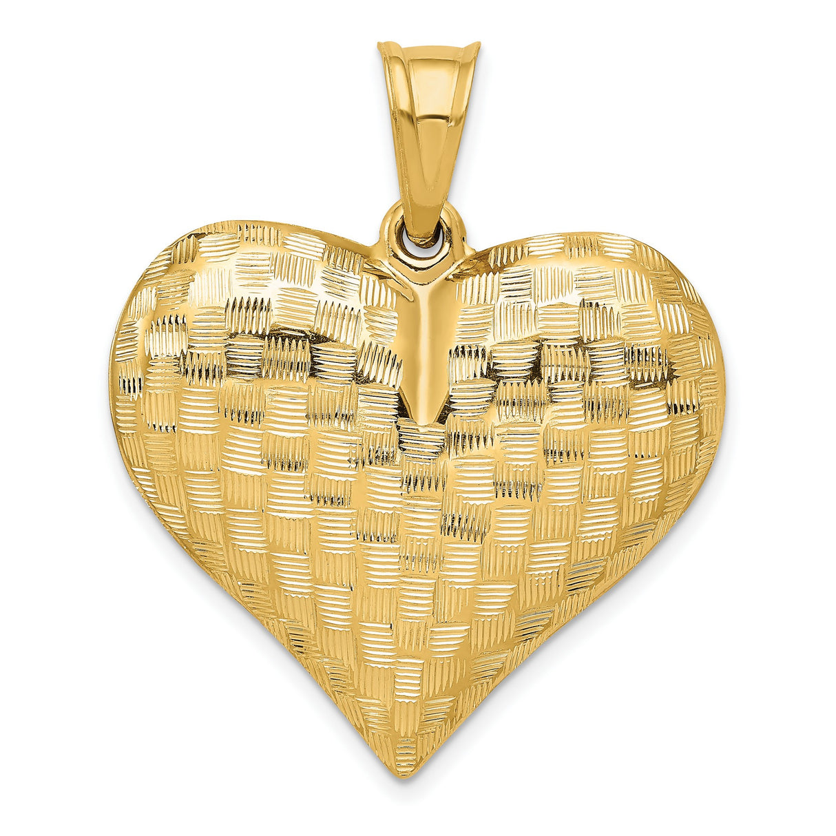 14k Yellow Gold Leaf Pendant with Textured Botanical Design for Women