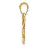 14k Yellow Gold Heart Lock and Key Pendant with Movable Keyhole Charm for Women