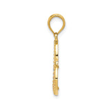 14k Multi-Tone Gold Heart Pendant with Three Interlocking Hearts in Yellow, White, and Rose Gold
