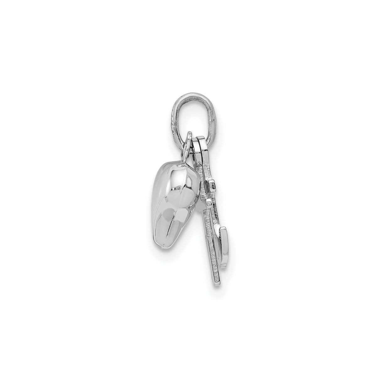 14k White Gold Cross Pendant with Heart and Anchor Charms, Nautical Faith Jewelry