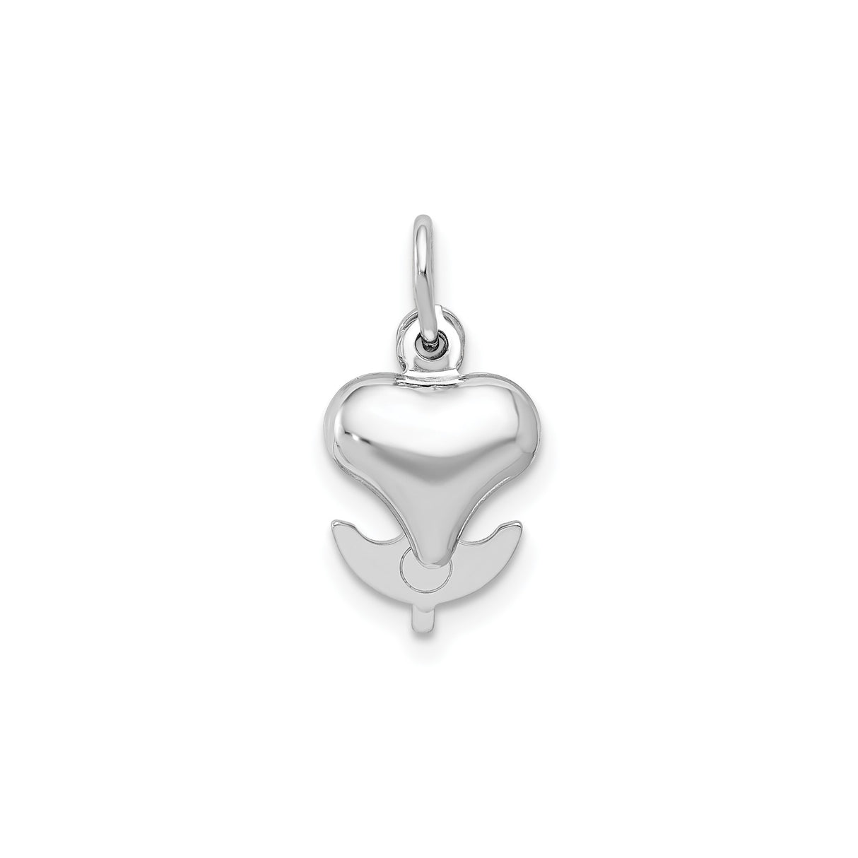 14k White Gold Cross Pendant with Heart and Anchor Charms, Nautical Faith Jewelry
