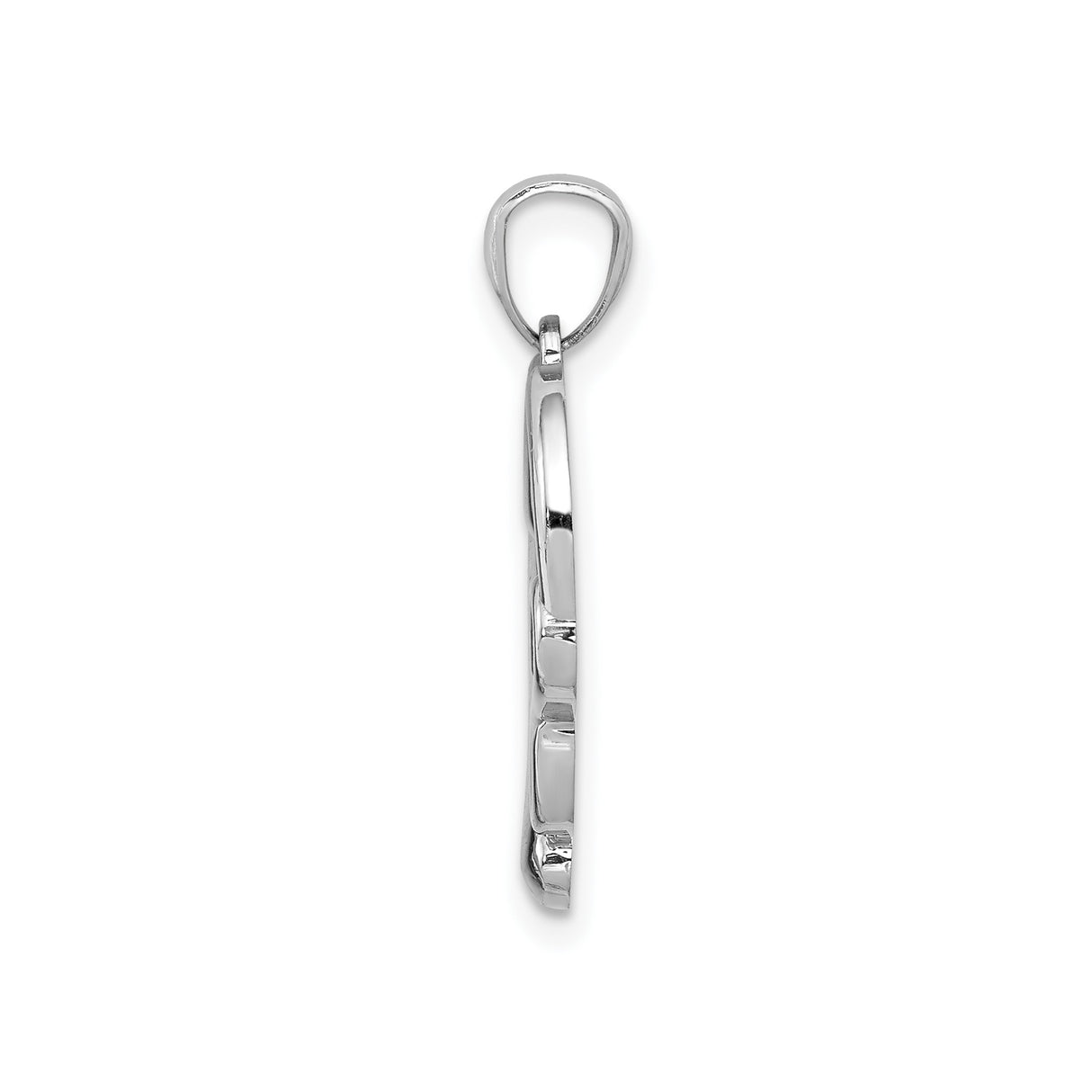 14k White Gold Infinity Heart Pendant with Open Heart Design for Women