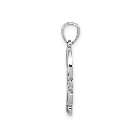 14k White Gold Infinity Heart Pendant with Open Heart Design for Women