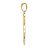 14k Yellow Gold Heart Pendant, Five-Heart Cluster in Textured and Polished Two-Tone Finish