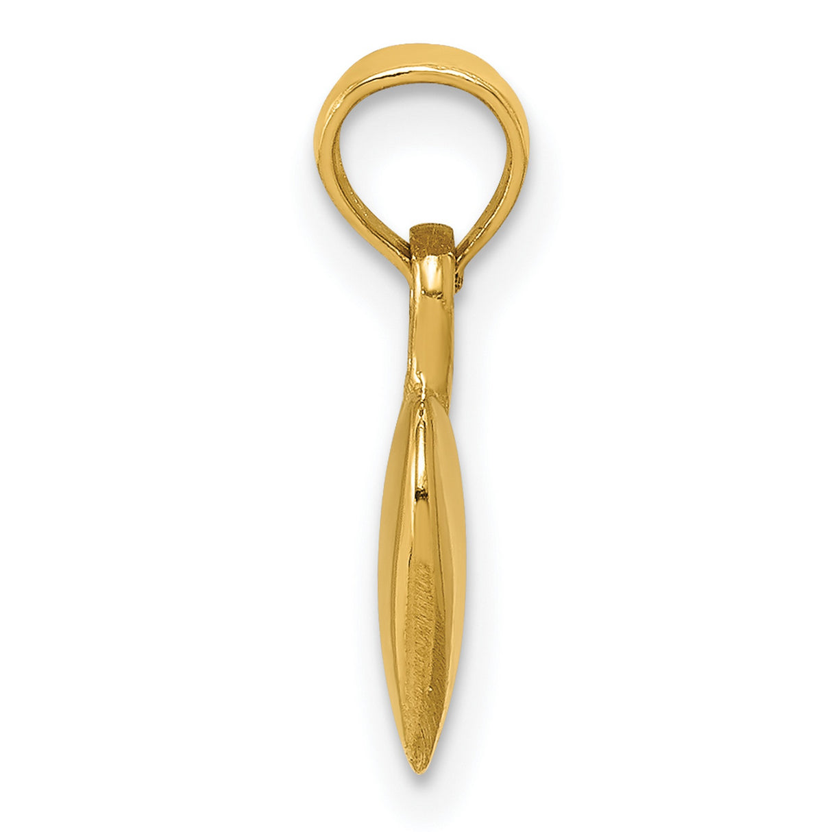 14k Yellow Gold Heart Pendant, Classic Polished Minimalist Design for Women