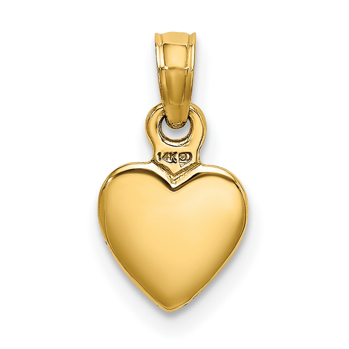 14k Yellow Gold Heart Pendant, Classic Polished Minimalist Design for Women