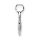 14k White Gold Heart Pendant, Polished Minimalist Charm for Women