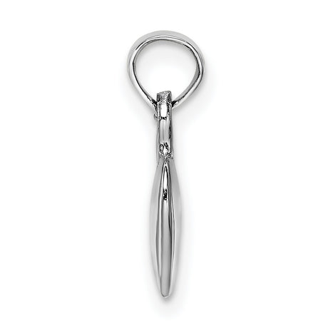 14k White Gold Heart Pendant, Polished Minimalist Charm for Women