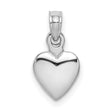 14k White Gold Heart Pendant, Polished Minimalist Charm for Women