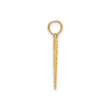 14k Yellow Gold Heart Pendant with Textured Background and Filigree Border for Mom
