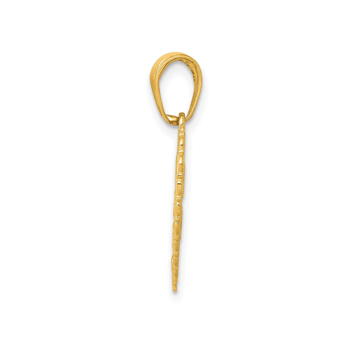14k Yellow Gold Heart Pendant with Filigree Edges and For My Sister Engraving