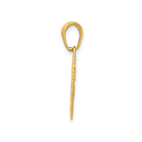 14k Yellow Gold Heart Pendant with Filigree Edges and For My Sister Engraving