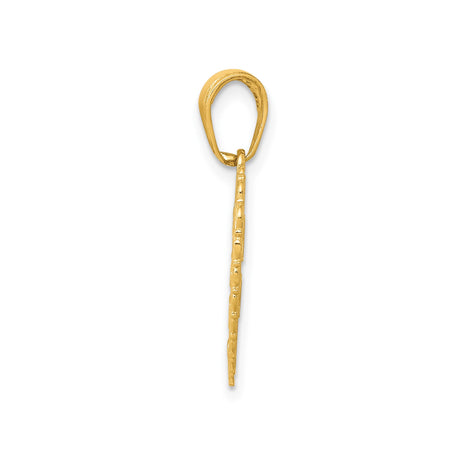 14k Yellow Gold Heart Pendant with Filigree Edges and For My Sister Engraving