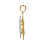 14k Two-Tone Gold Snowflake Pendant, Nature-Inspired Winter Jewelry for Women