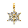 14k Two-Tone Gold Snowflake Pendant, Nature-Inspired Winter Jewelry for Women