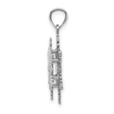 14k White Gold Snowflake Pendant with Delicate Winter Charm Design for Women