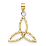 3-D Celtic Triquetra Symbol with Accents Charm Pendant in Real 14k Yellow Gold