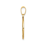 14k Yellow Gold Tree of Life Pendant with Beaded Circle Border and Celtic Openwork Design