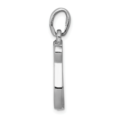 14k White Gold Chai Pendant with Hebrew Symbol for Life, Unisex Jewish Faith Jewelry