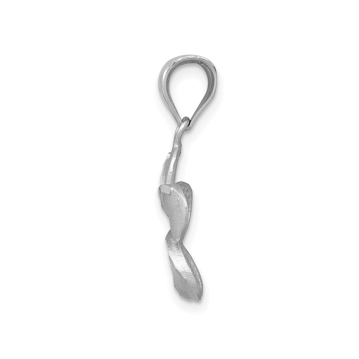 14k Multi-Tone Gold Floral Pendant with Rhodium Accents and Satin Finish