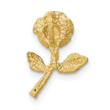 14k Yellow Gold Rose Pendant with Blooming Flower and Leaf Detail, Floral Charm Design