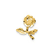14k Yellow Gold Rose Pendant with Blooming Flower and Leaf Detail, Floral Charm Design