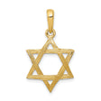 14k Yellow Gold Star of David Pendant with Textured Finish, Jewish Symbol Charm